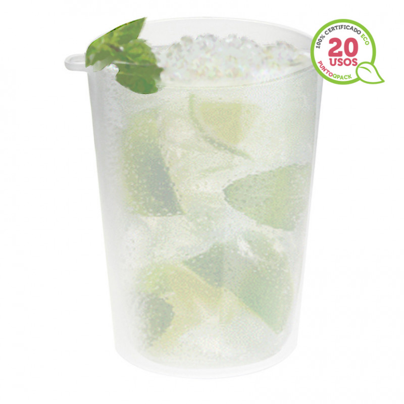 VASO FROZEN ECO REUTILIZABLE CON ARGOLLA PARA MINI DE CERVEZA 900ML