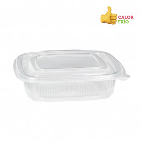 Asporto 53 Ounce Food Containers, 100 Microwavable Take Out Food Containers - Clear Plastic Lids Included, with 6 Compartments, Black Plastic