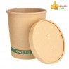 RECIPIENTE DE CARTONAGEM ECO KRAFT COM TAMPA PARA SOPAS E GELADOS 950ML