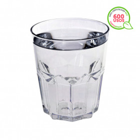 6 Vasos Plásticos Doble Capa Resistentes Reutilizables 600ml