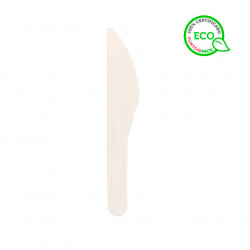 Cuchillo de fibra compostable blanco (16cm). 
