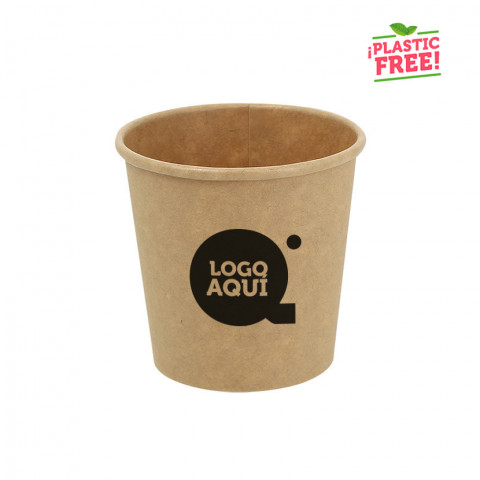 Vasos kraft para café plastic free personalizado 1 tinta