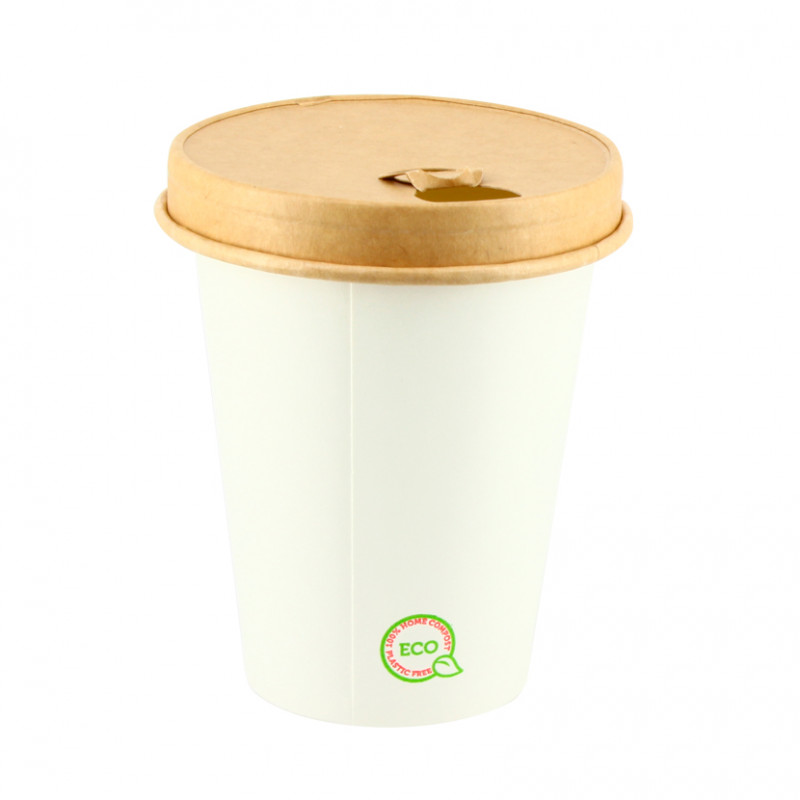 Tapa plastica para vaso de papel - Bebidas Frias - Biodegradables