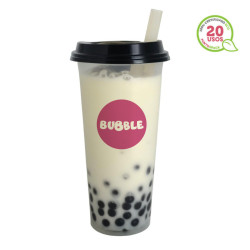 Vasos reutilizables PP para bubble tea 650ml Personalizado 1 tinta