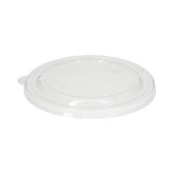 Tapa PET reciclable ensaladeras cartón impresas plastic free 500 y 750cc