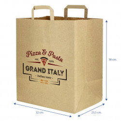 Bolsa Papel Kraft extra grande (32+23.5x38cm) Personalizada