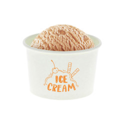 Tarrina para helados blanca 120ml Personalizada 1 Tinta