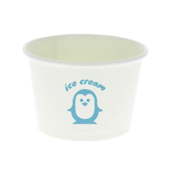 Tarrina para helados blanca 240ml Personalizada 1 Tinta