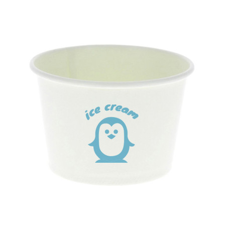 Tarrina para helados blanca 240ml Personalizada 1 Tinta