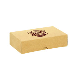 Caja kraft para galletas y pastas (19,5x13x5cm) Personalizada 1 cara color